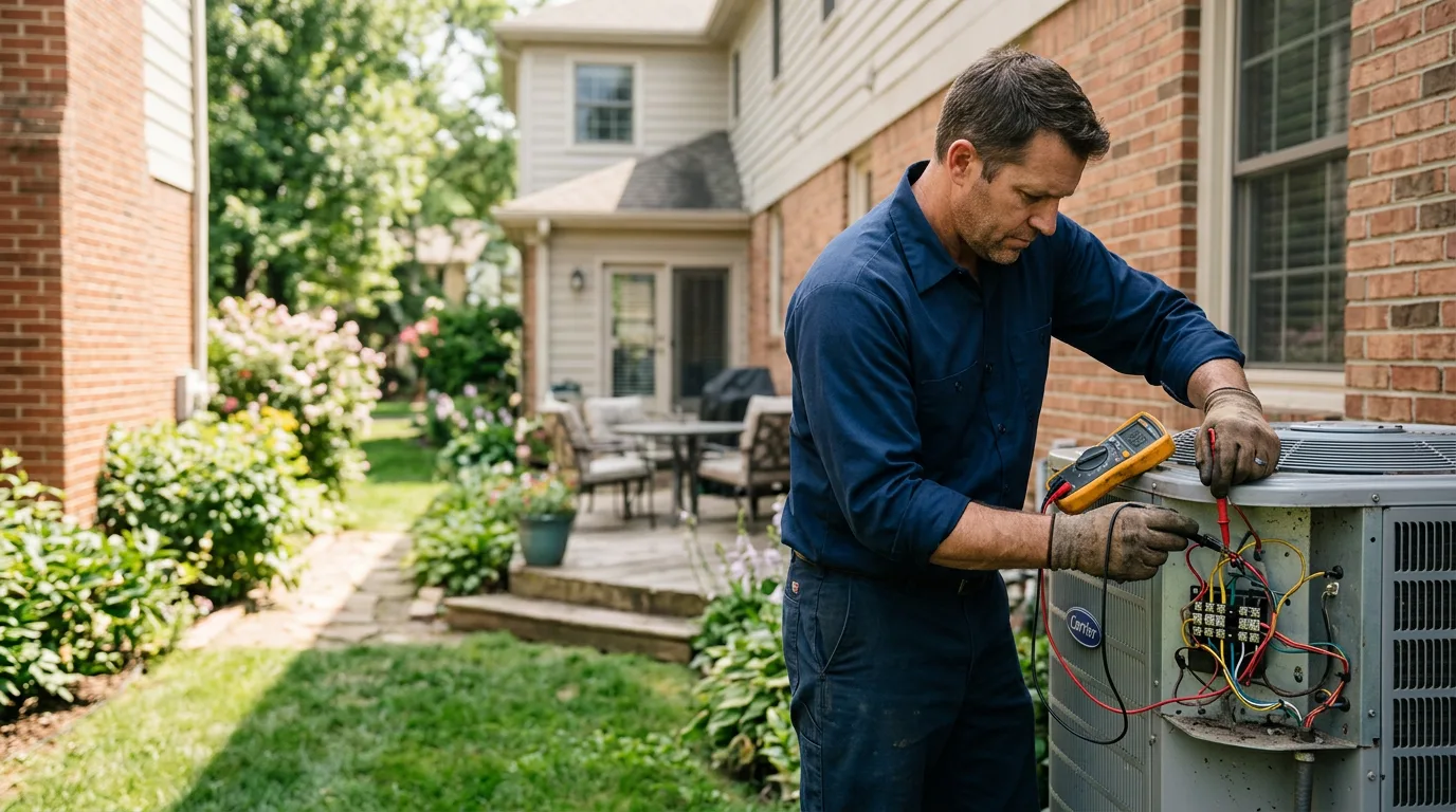 HVAC technician working near Pekin, IN